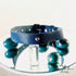 SiaLinda: Halsband Ziegennappa petrol blau grün, feinstes italienisches Leder, pur, mit Kristall oder mit O-Ring - SiaLinda.com
